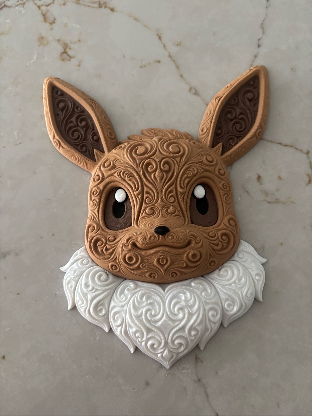 Decorative Eevee Wall Art — Brown and White Ornamental Sculpture